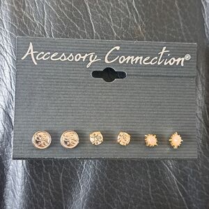 Accessory Connection: Gold and Silver Stud Earrings Set